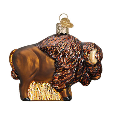 OLD WORLD BISON GLASS ORNAMENT