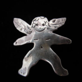 STERLING SILVER SMALLER ANGEL PIN BY CATHERINE MAZIERE