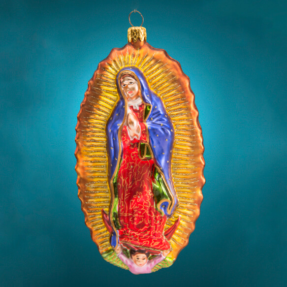 OUR LADY OF GUADALUPE GLASS ORNAMENT