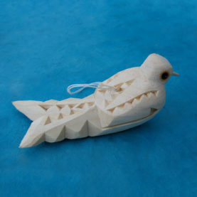 CARVED WOODEN FISH ORNAMENT BY MANUEL MONTOYA